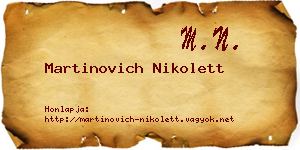 Martinovich Nikolett névjegykártya