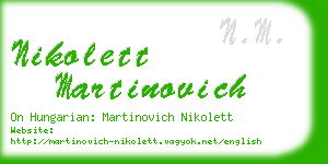 nikolett martinovich business card